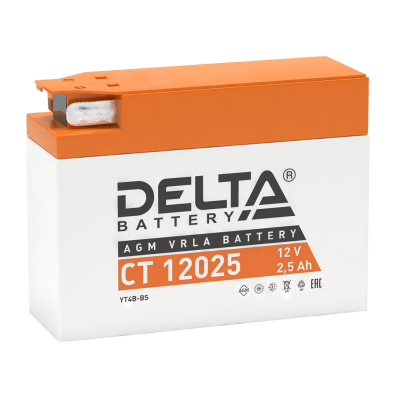 Delta AGM СТ 12025 (2,5 а/ч) бок YTX4B-BS