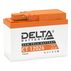 Delta AGM СТ 12026 (2,5 а/ч) бок YTX4A-BS
