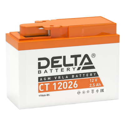 Delta AGM СТ 12026 (2,5 а/ч) бок YTX4A-BS